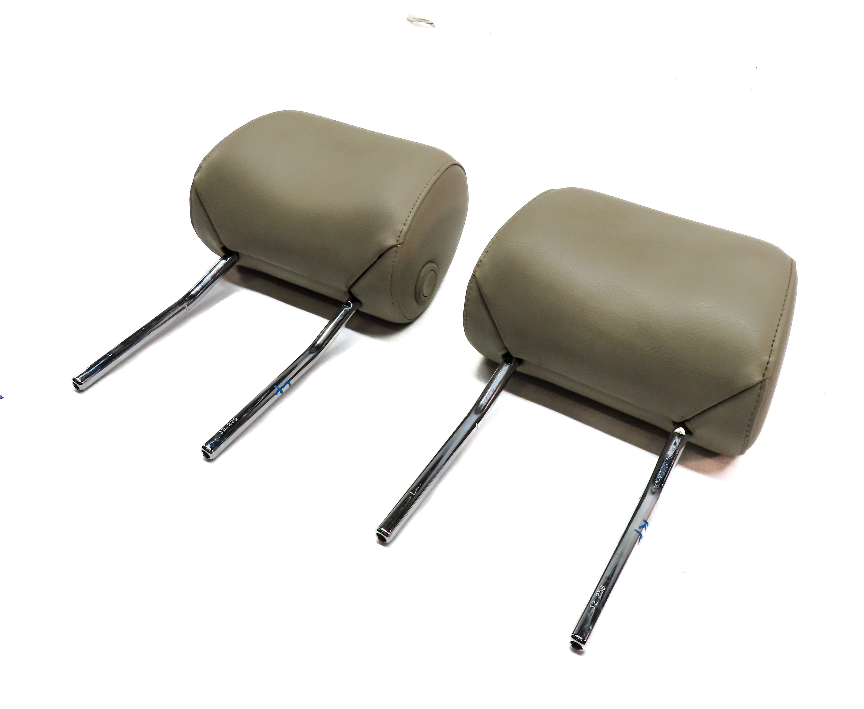 2008-2015 AUDI A6 S6 Q7 (C6 4L) FRONT LEFT & RIGHT SEAT HEADREST SET (Beige) — exact item pictured